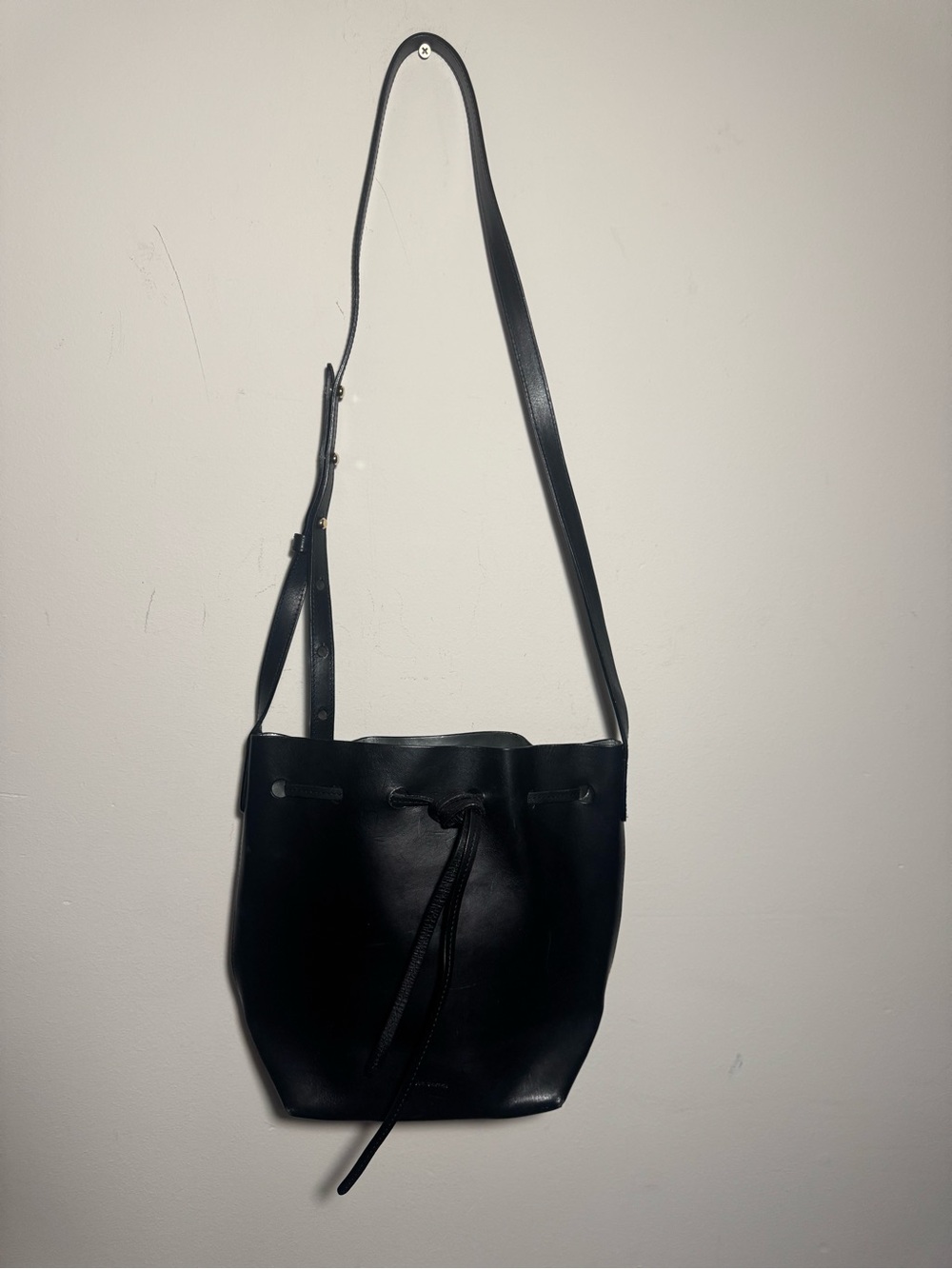 MANSUR GAVRIEL Black Leather Mini Bucket Bag